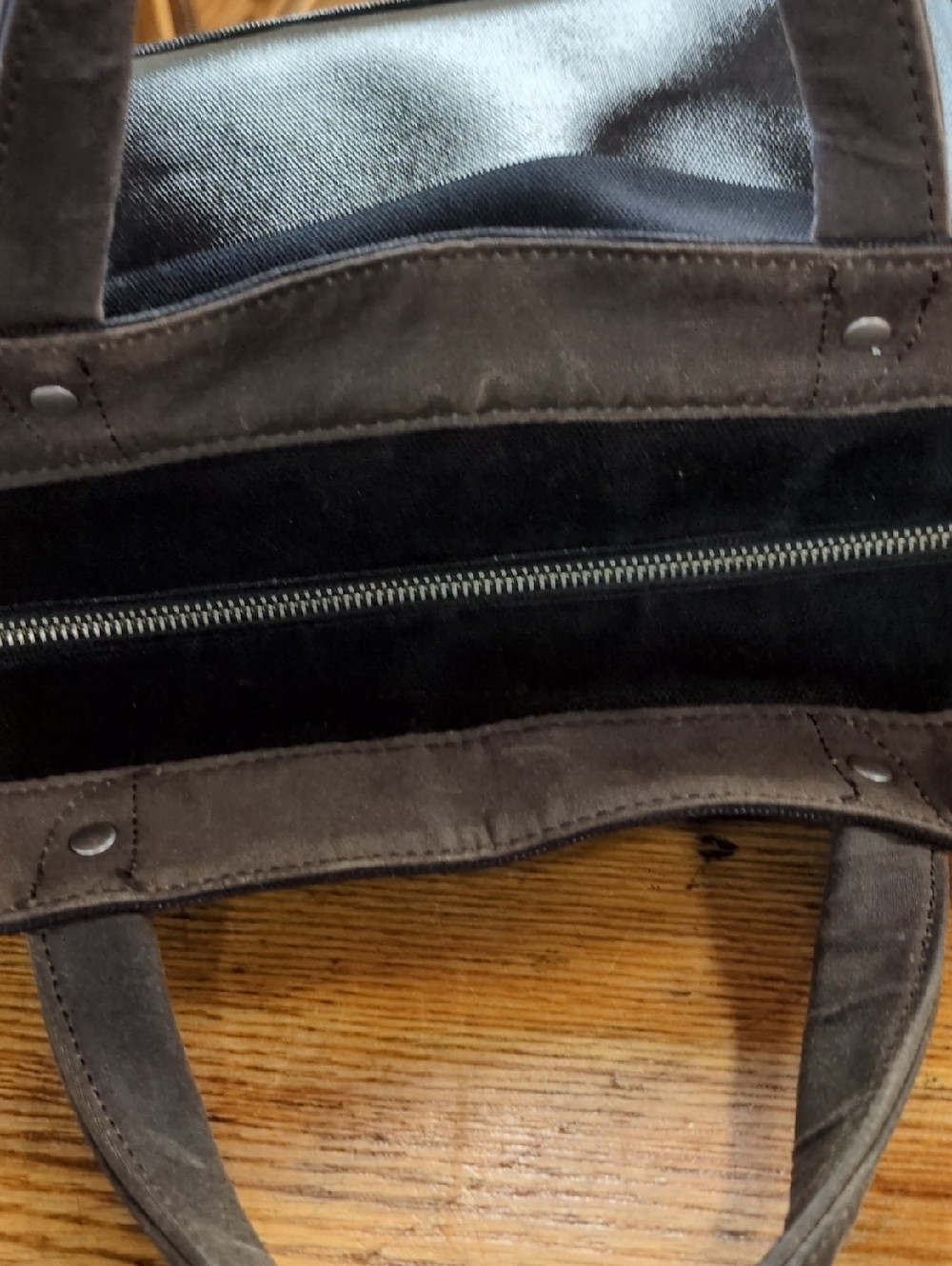 Jack Spade Warren Street Dipped Coal Tote with Canvas and Adjustable Strap - Picture 9 of 14